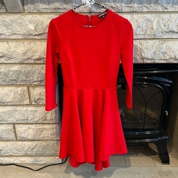 Express red high low circle skirt dress size XS - Picture 1 of 6